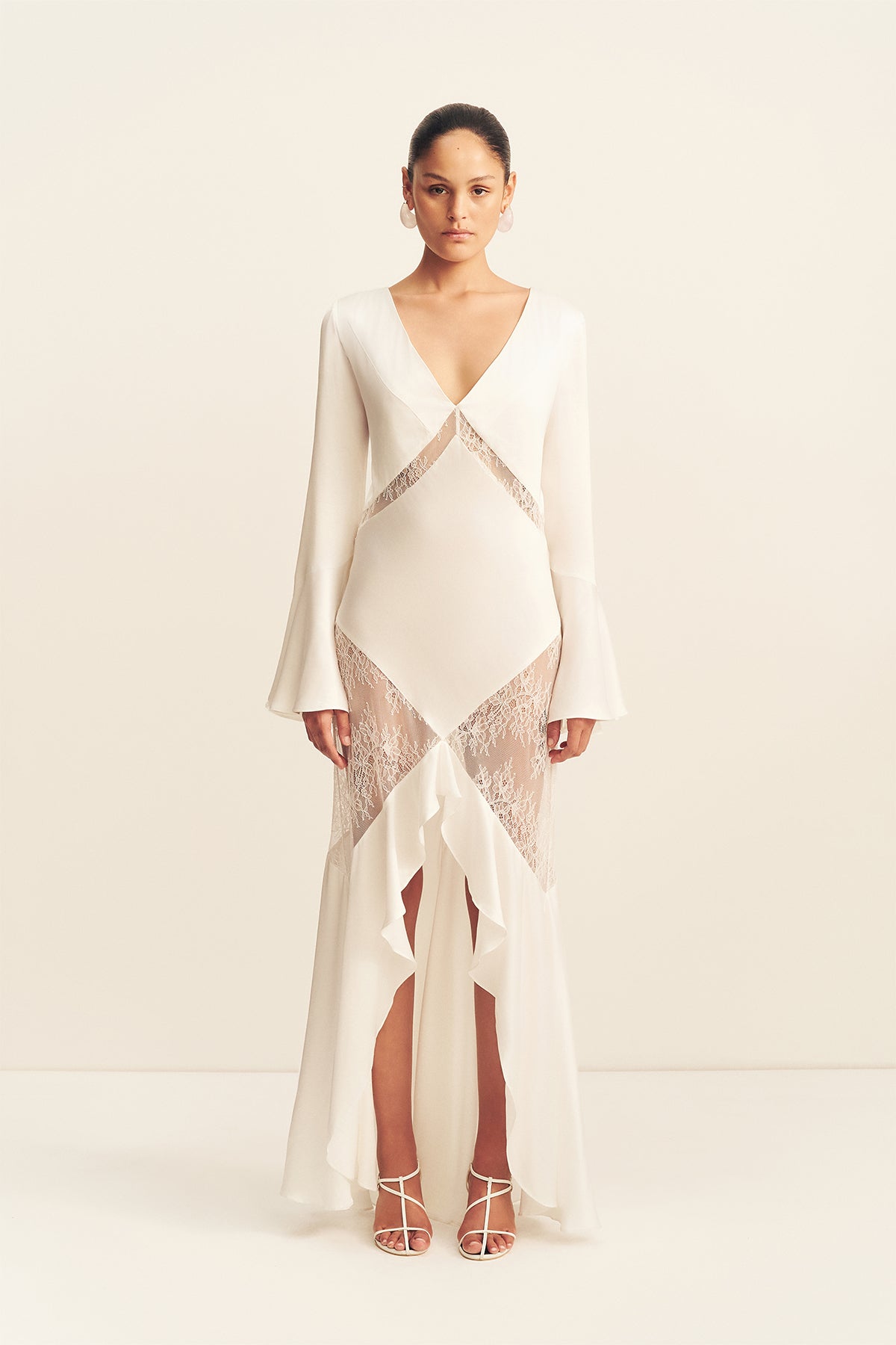Labyrinth Split Lace Maxi Dress | Ivory | Dresses | Shona Joy