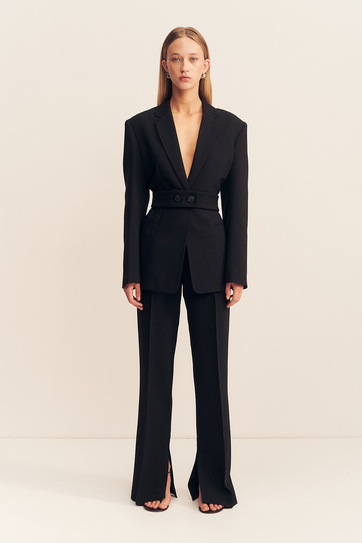Only Relaxed fit lange blazer met 1-knoopssluiting, model 'LINDA-RAVEN Only Relaxed fit lange blazer met 1-knoopssluiting, model 'LINDA-RAVEN