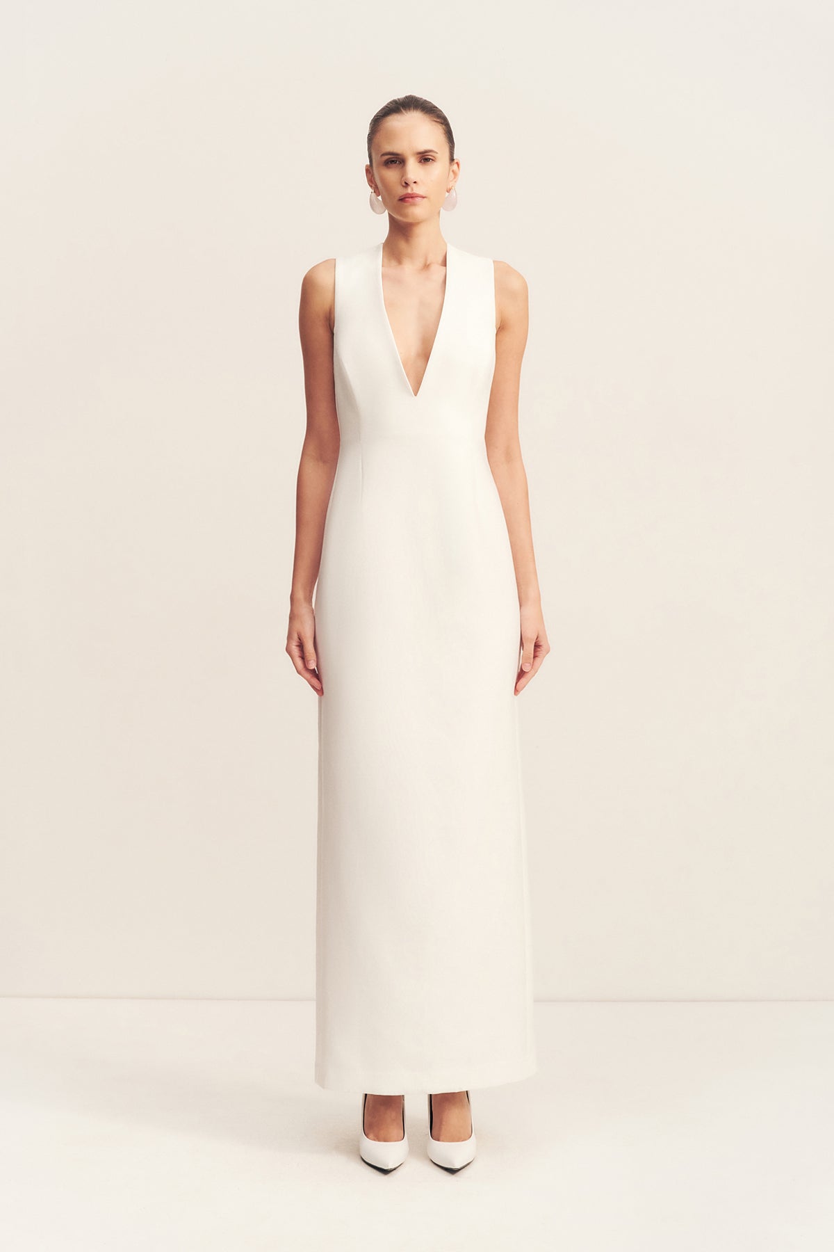 Otis Plunged Fitted Maxi Dress | Ivory | Dresses | Shona Joy Shona Joy US Otis Plunged Fitted Maxi Dress | Ivory | Dresses | Shona Joy Shona Joy US