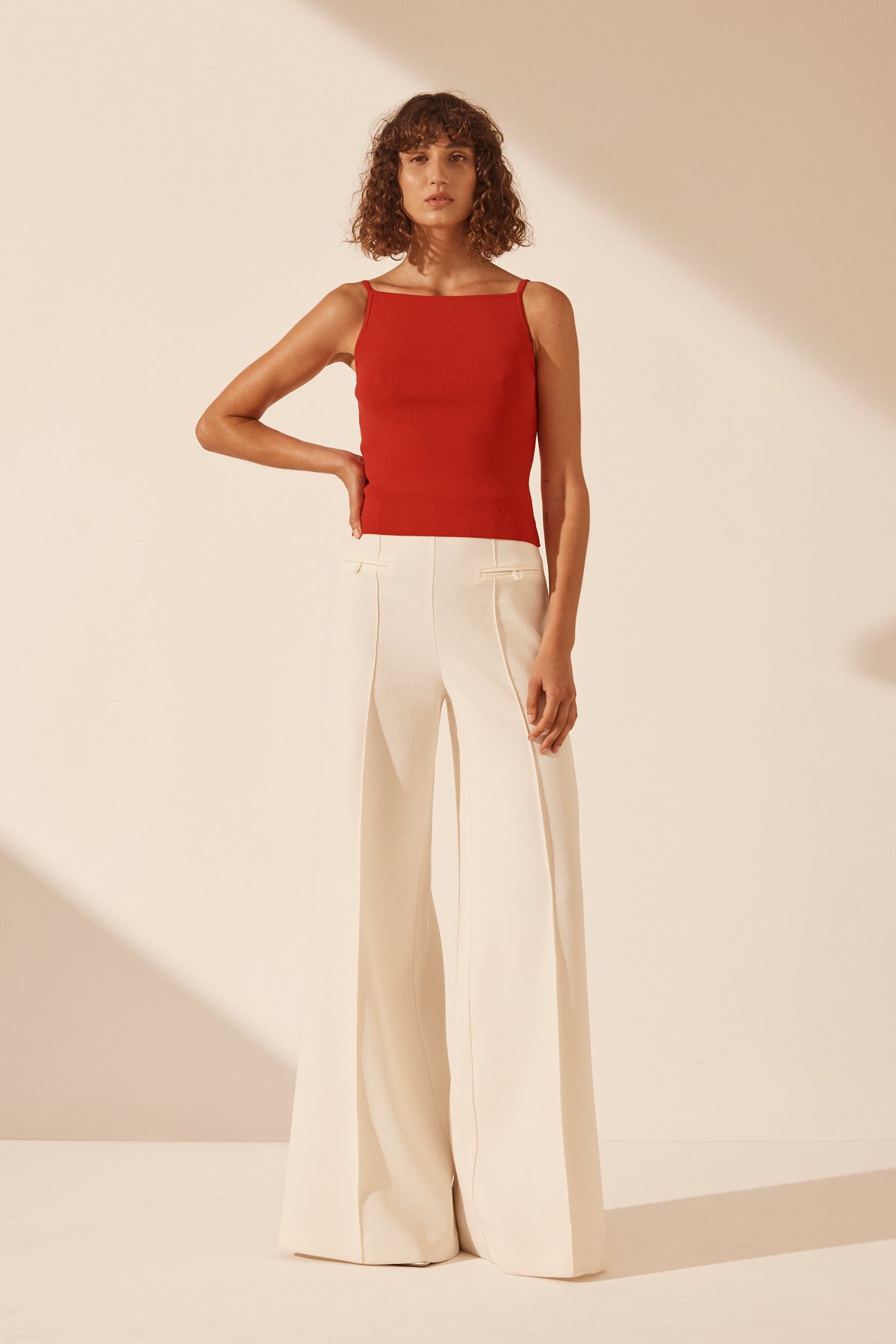 Basic High Neck Top | Sailor Red | Tops | Shona Joy