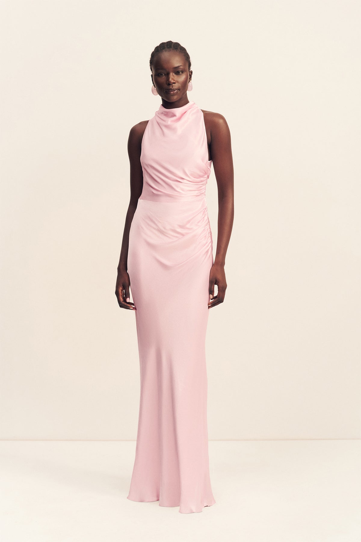 la lune high neck maxi dress Shona Joy - La Lune High Neck Gathered Maxi Dress - Blossom