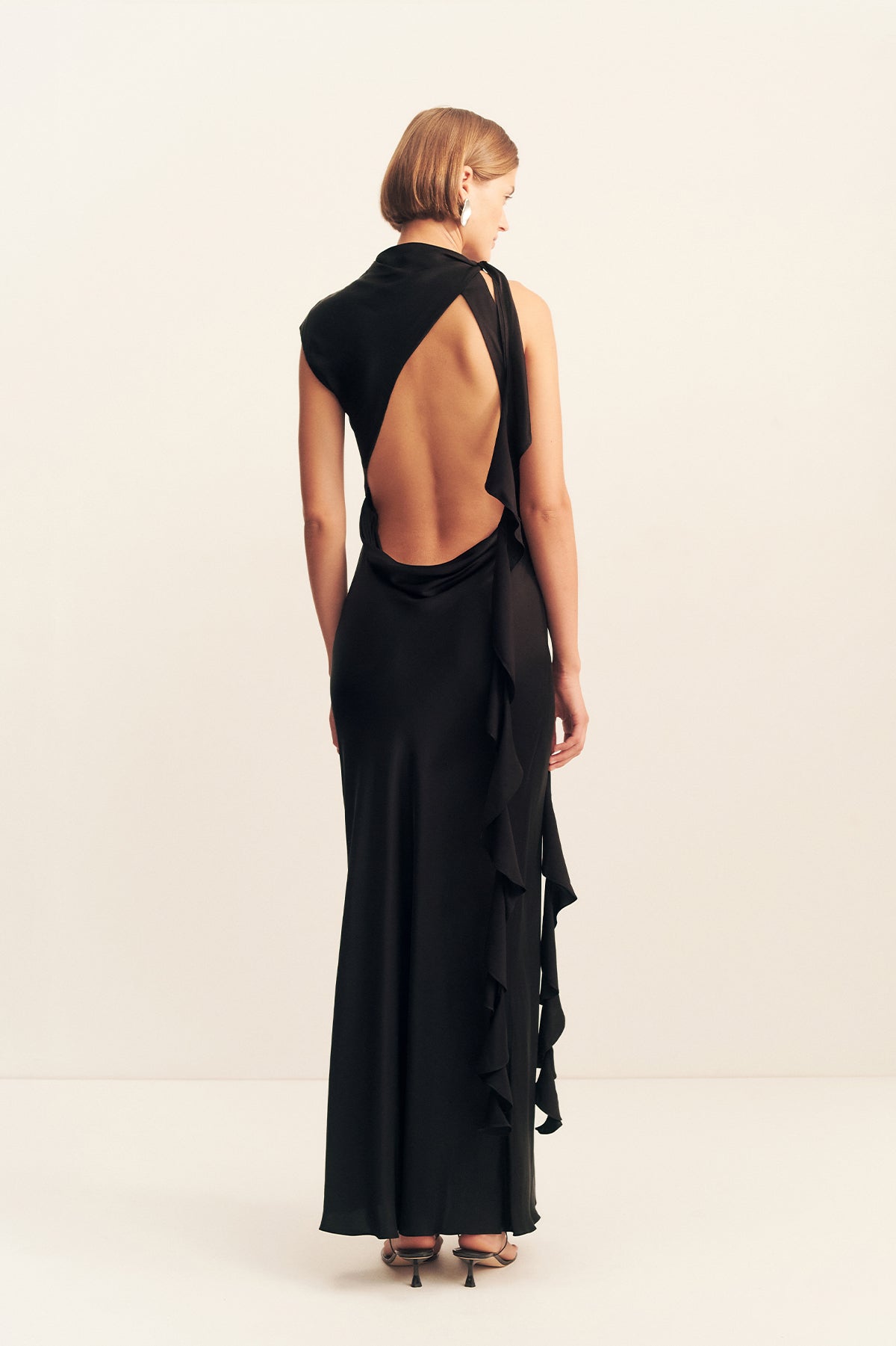 Shona Joy - Agnes Draped Ruffle Maxi Dress - Black Shona Joy - Agnes Draped Ruffle Maxi Dress - Black