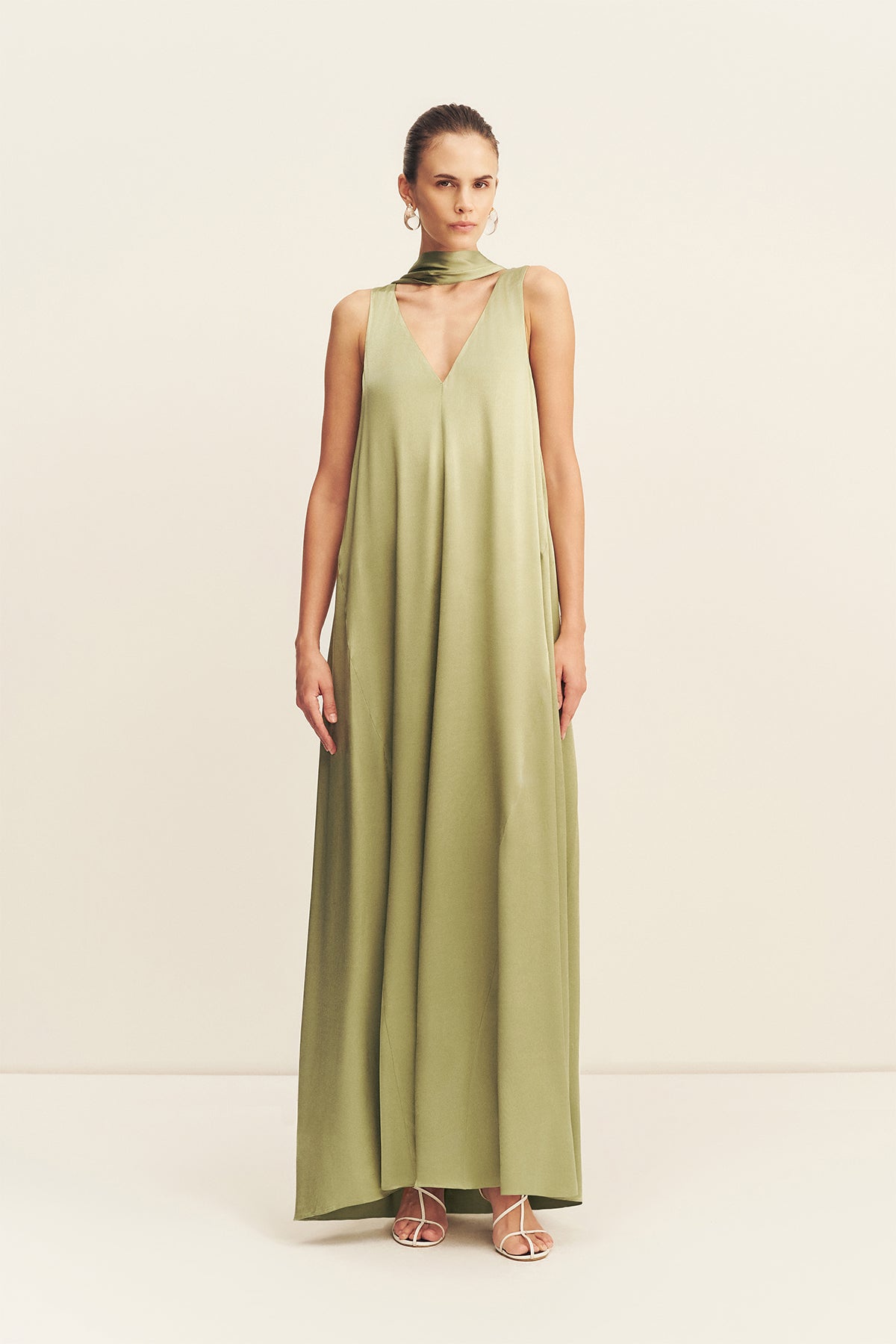 Shona Joy - La Lune Scarf Panelled Maxi Dress - Fern - Bridesmaids Dress
