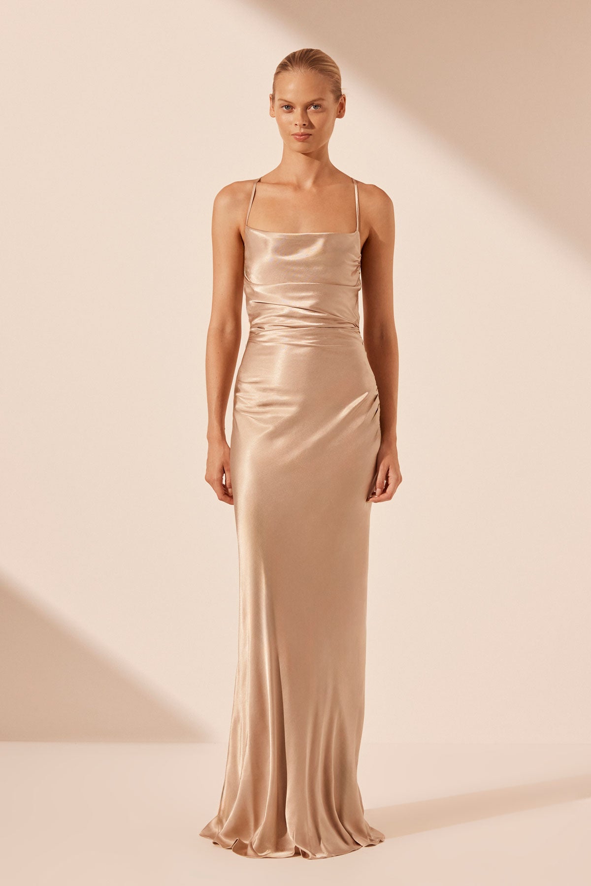 Shona Joy - La Lune Lace Back Maxi Dress - Gold - Bridesmaids Dress Shona Joy - La Lune Lace Back Maxi Dress - Gold - Bridesmaids Dress
