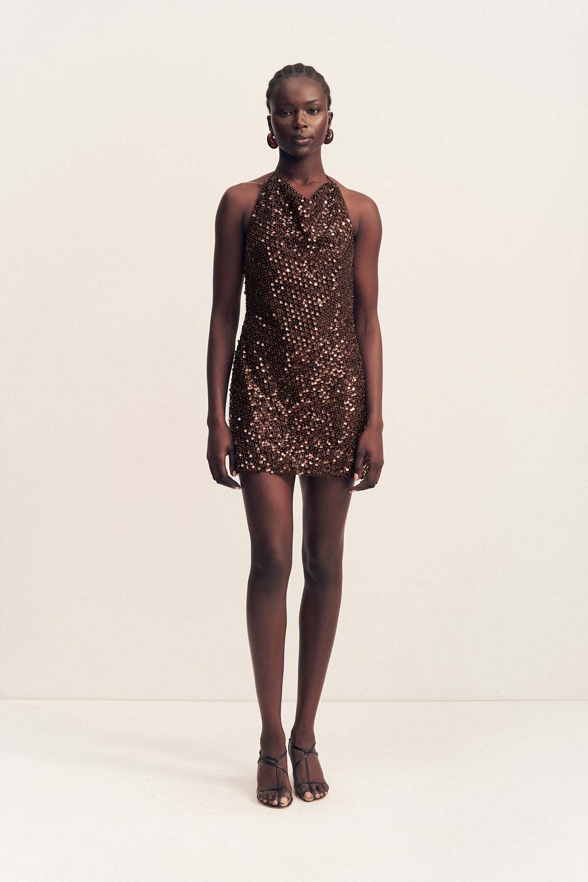 ワンピース Donna gather mini dress Brown ANDMARY】Donna gather mini dress