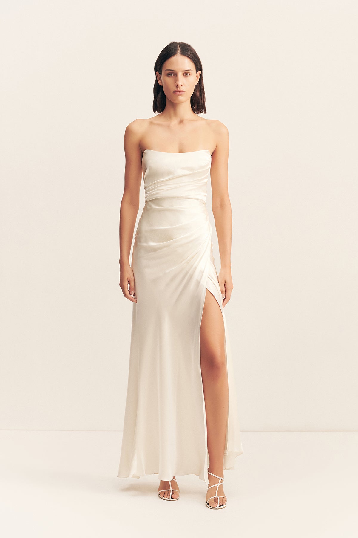 Shona Joy - La Lune Cumulus Silk Strapless Corset Gown - Ivory - Bridal Dress Shona Joy - La Lune Cumulus Silk Strapless Corset Gown - Ivory - Bridal Dress