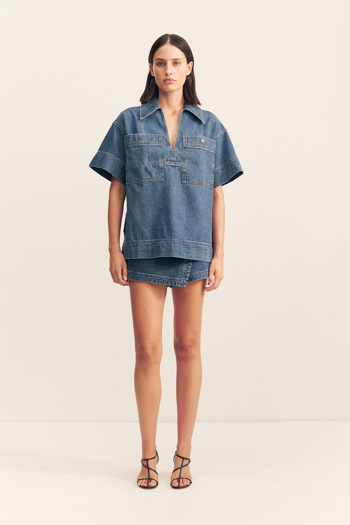 Raquel Pullover Top | Vintage Blue | Tops | Shona Joy – Shona Joy US
