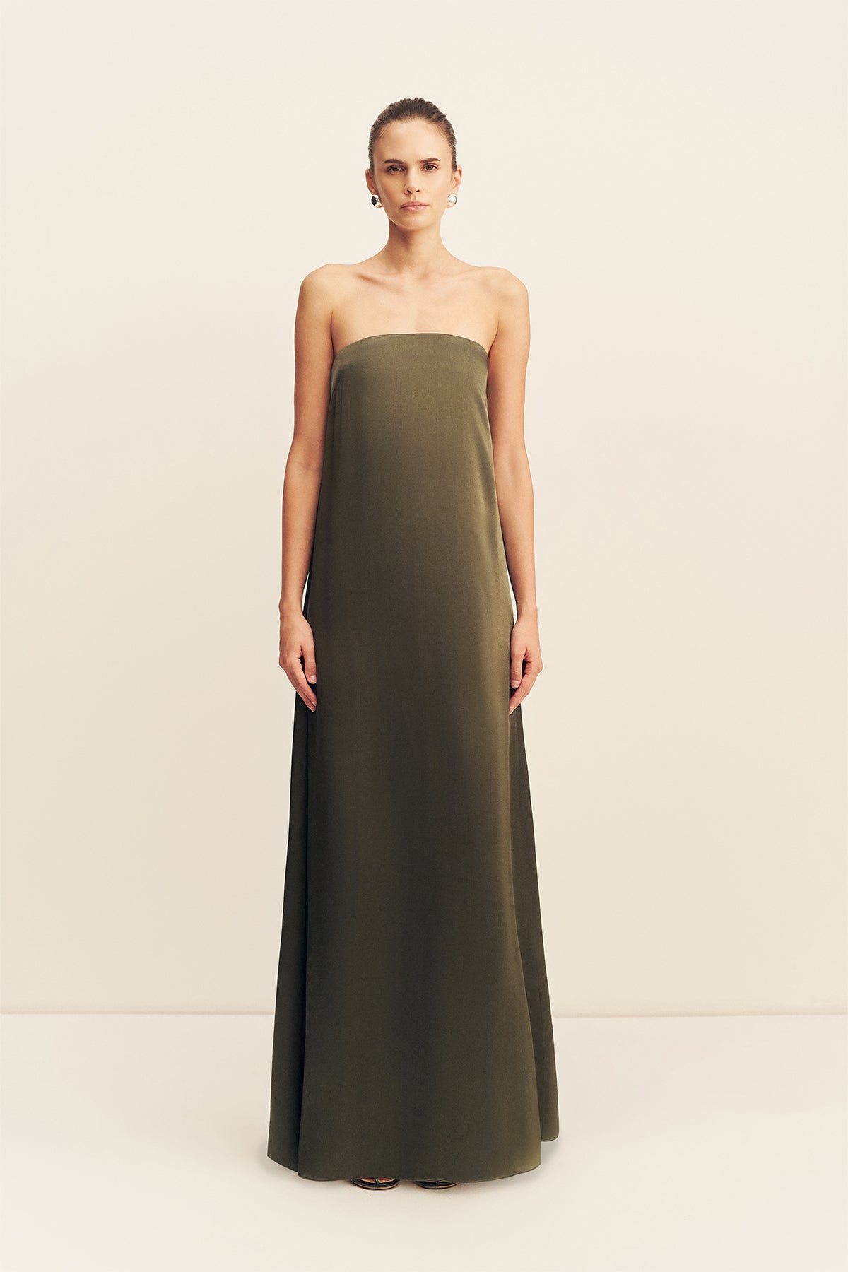 LA LUNE STRAPLESS COLUMN MAXI DRESS | FOREST | DRESSES