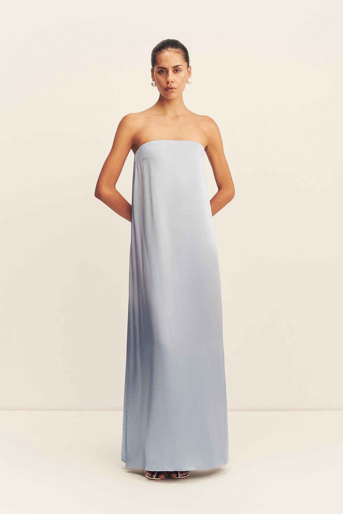 Shona Joy - La Lune Strapless Column Maxi Dress - Powder Blue - Bridesmaids Dress Shona Joy - La Lune Strapless Column Maxi Dress - Powder Blue - Bridesmaids Dress