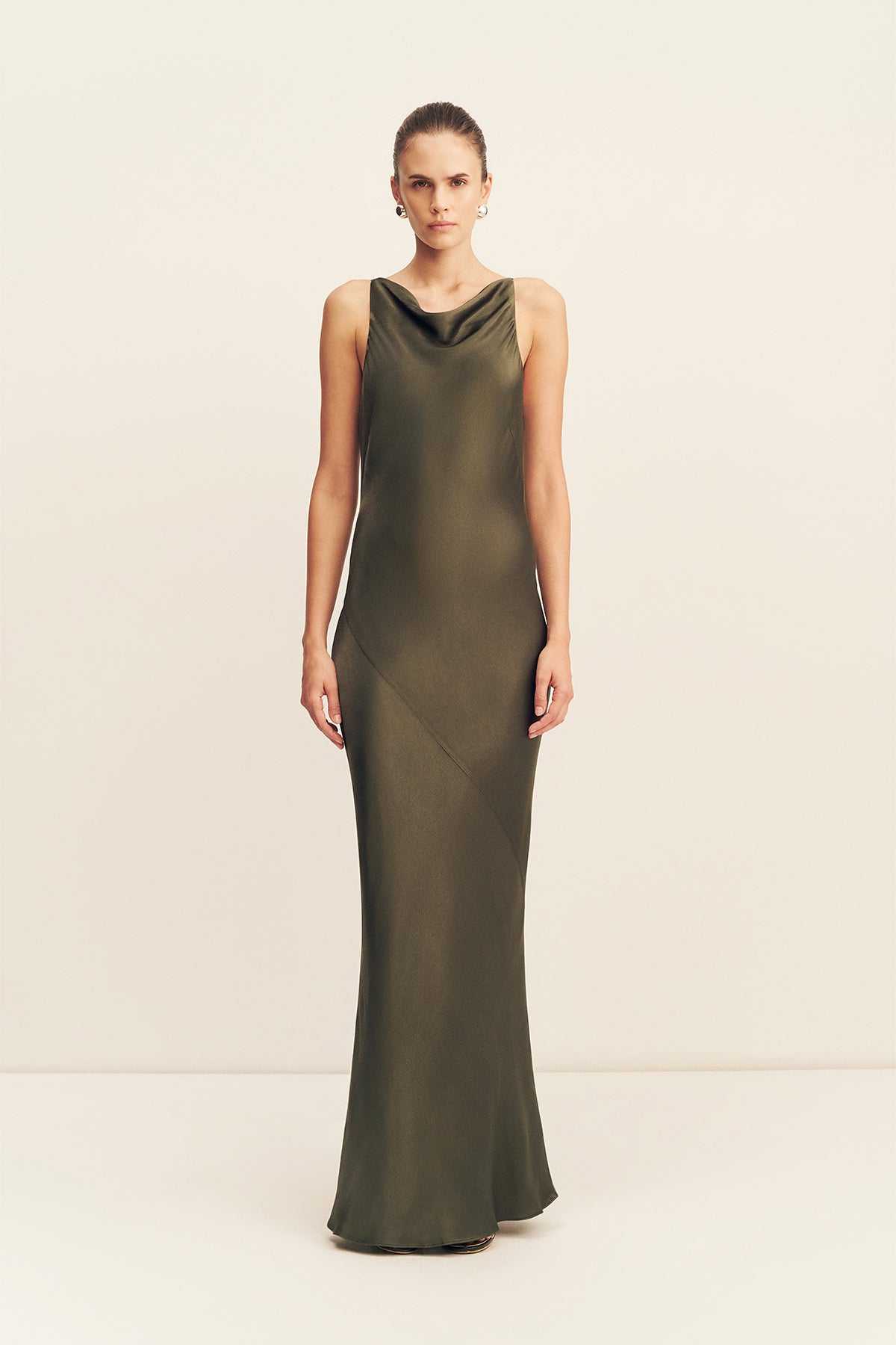 La Lune High Neck Cowl Maxi Dress | Forest | Dresses | Shona Joy Shona Joy US La Lune High Neck Cowl Maxi Dress | Forest | Dresses | Shona Joy Shona Joy US