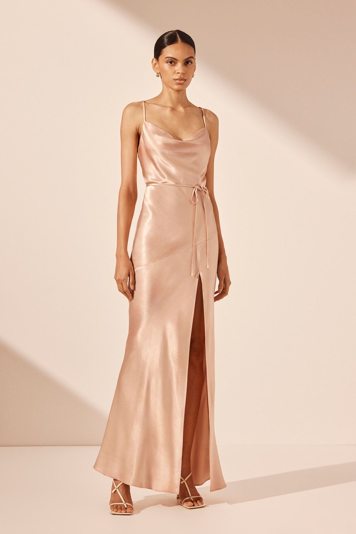 La Lune Bias Cowl Maxi Dress | Desert Rose | Dresses | Shona Joy
