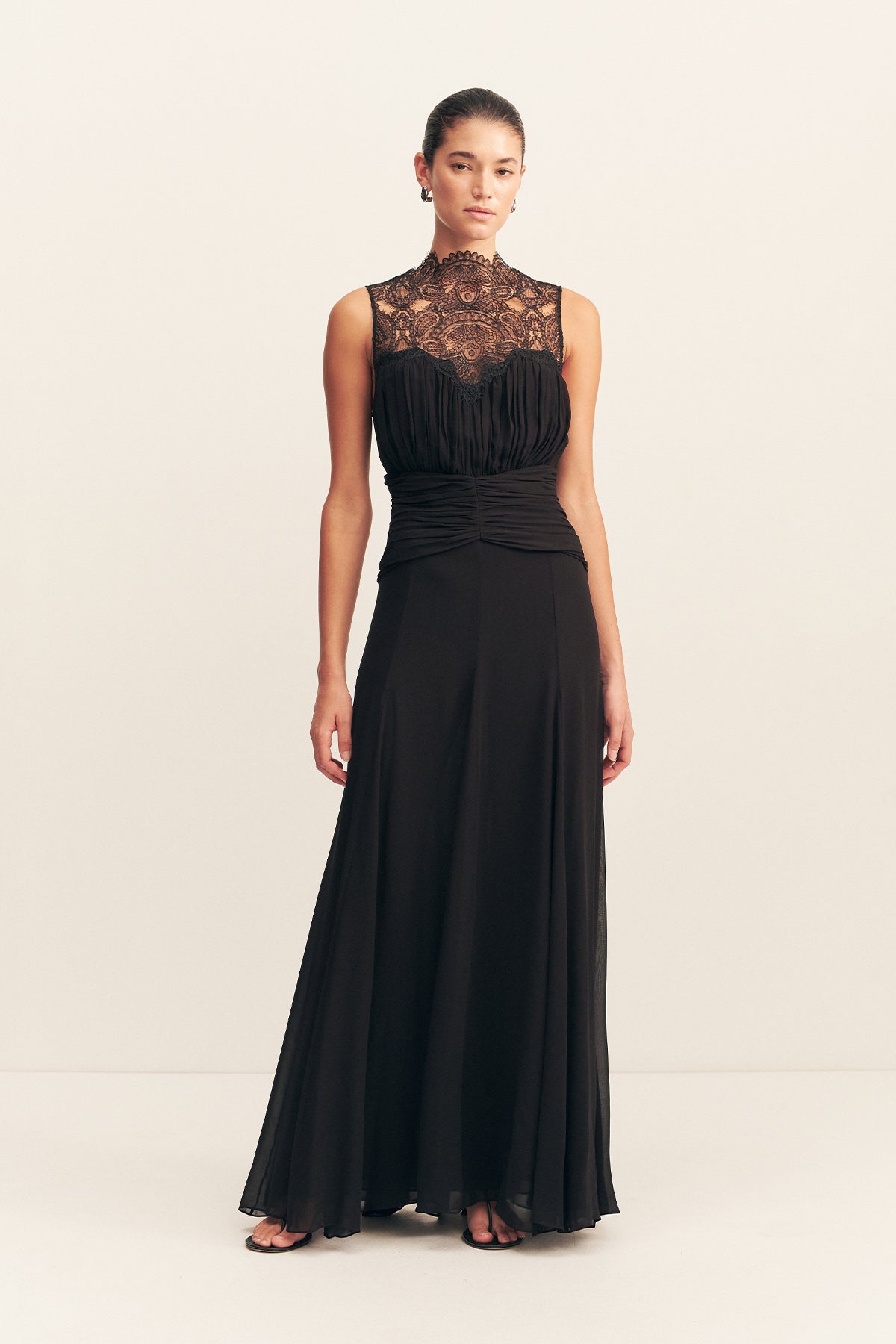 Emory Lace Sleeveless Maxi Dress | Black | Dresses | Shona Joy
