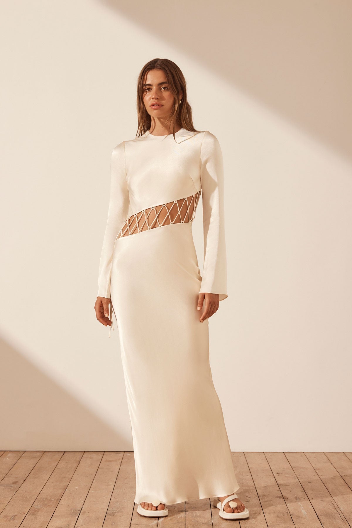 Shona Joy Arienzo Asymmetric lace-up Maxi Dress - Farfetch