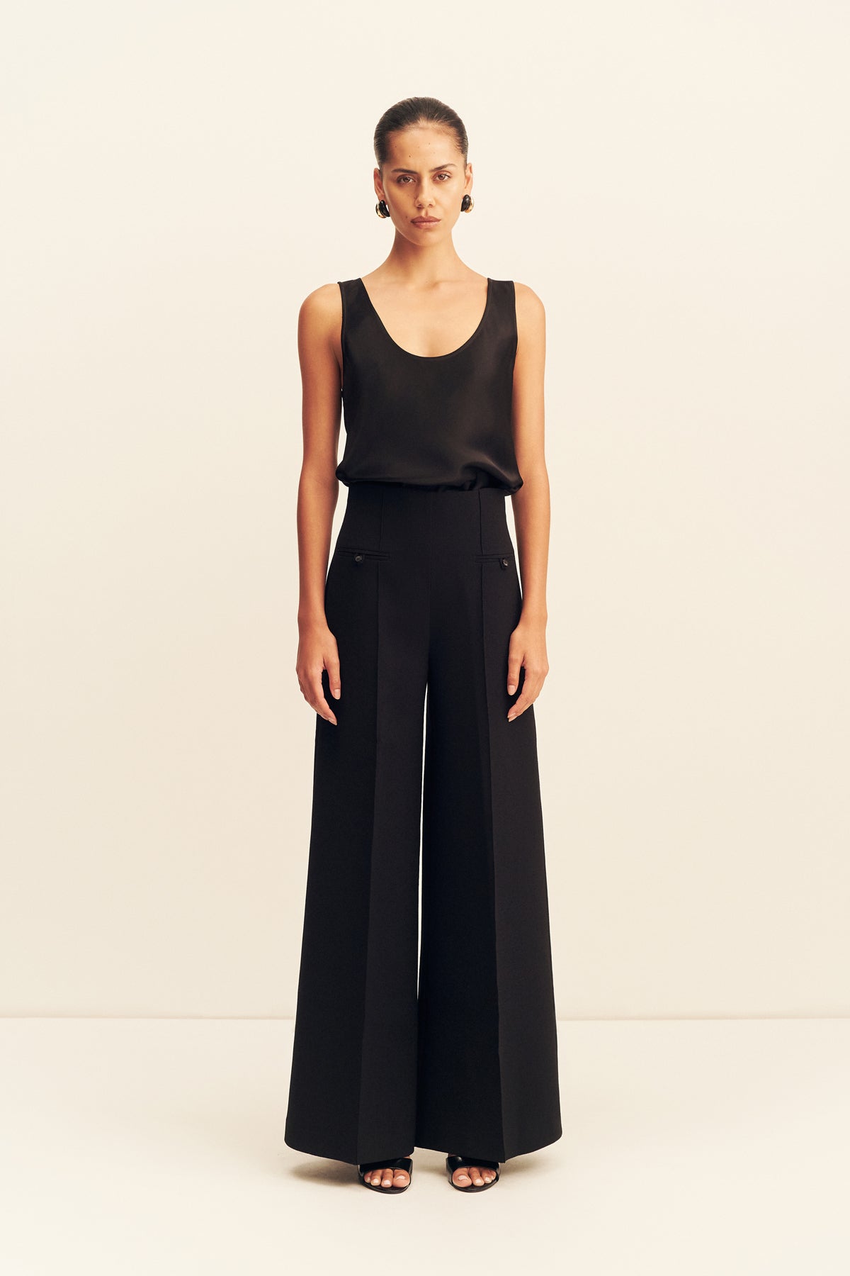 Amura High Waisted Wide Leg Pant | Black | Pants | Shona Joy