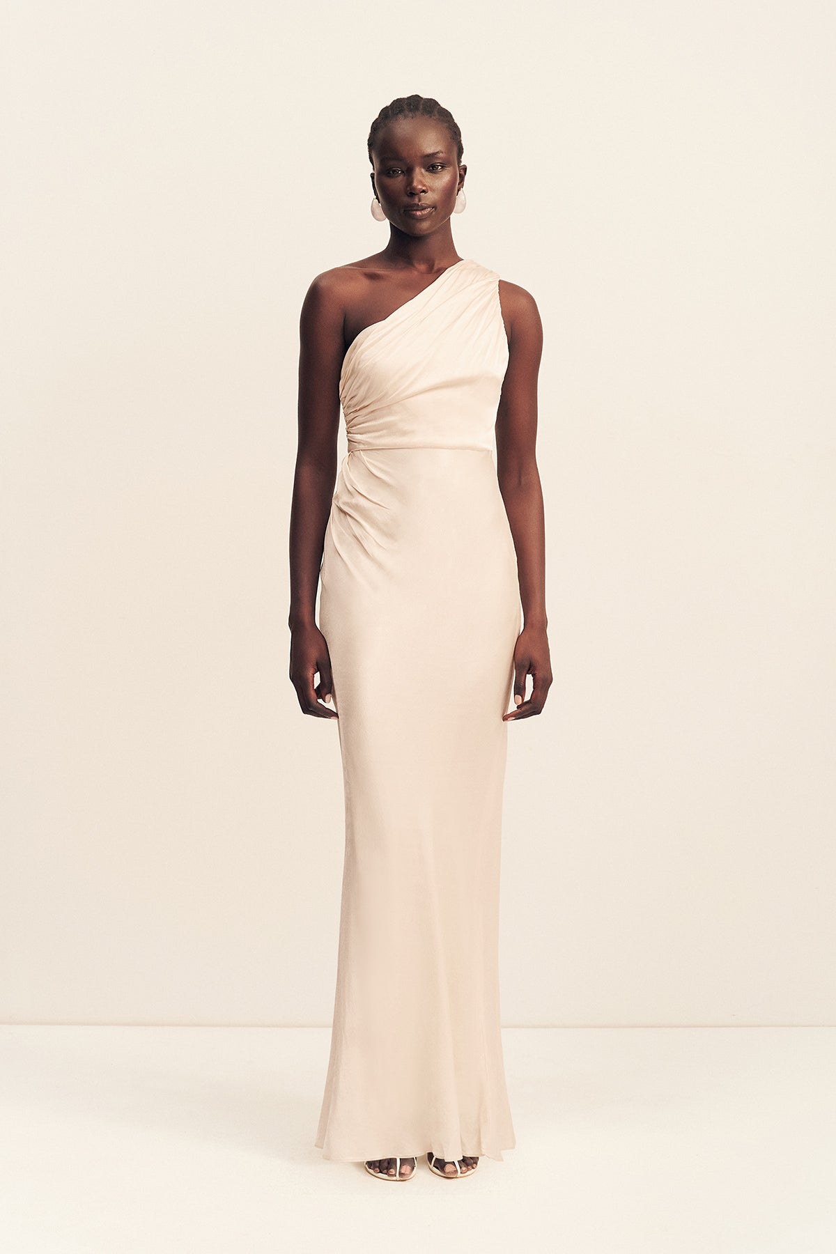Shona Joy - La Lune Gathered One Shoulder Maxi Dress - Cream - Bridesmaids Dress Shona Joy - La Lune Gathered One Shoulder Maxi Dress - Cream - Bridesmaids Dress