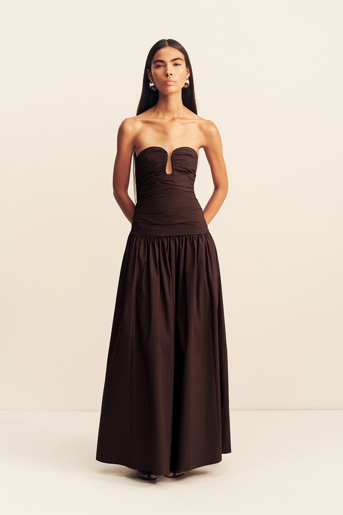 Shona Joy - Campbell Fitted Drop Waist Maxi Dress - Ristretto Shona Joy - Campbell Fitted Drop Waist Maxi Dress - Ristretto