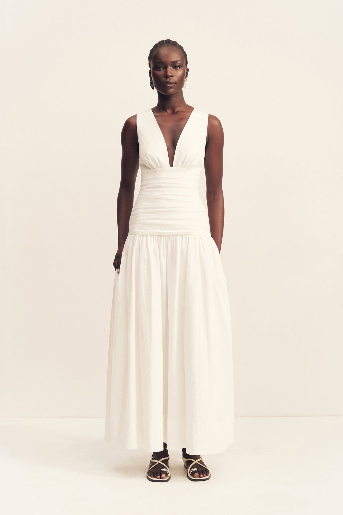 Campbell Gathered Maxi Dress | Ivory | Dresses | Shona Joy – Shona