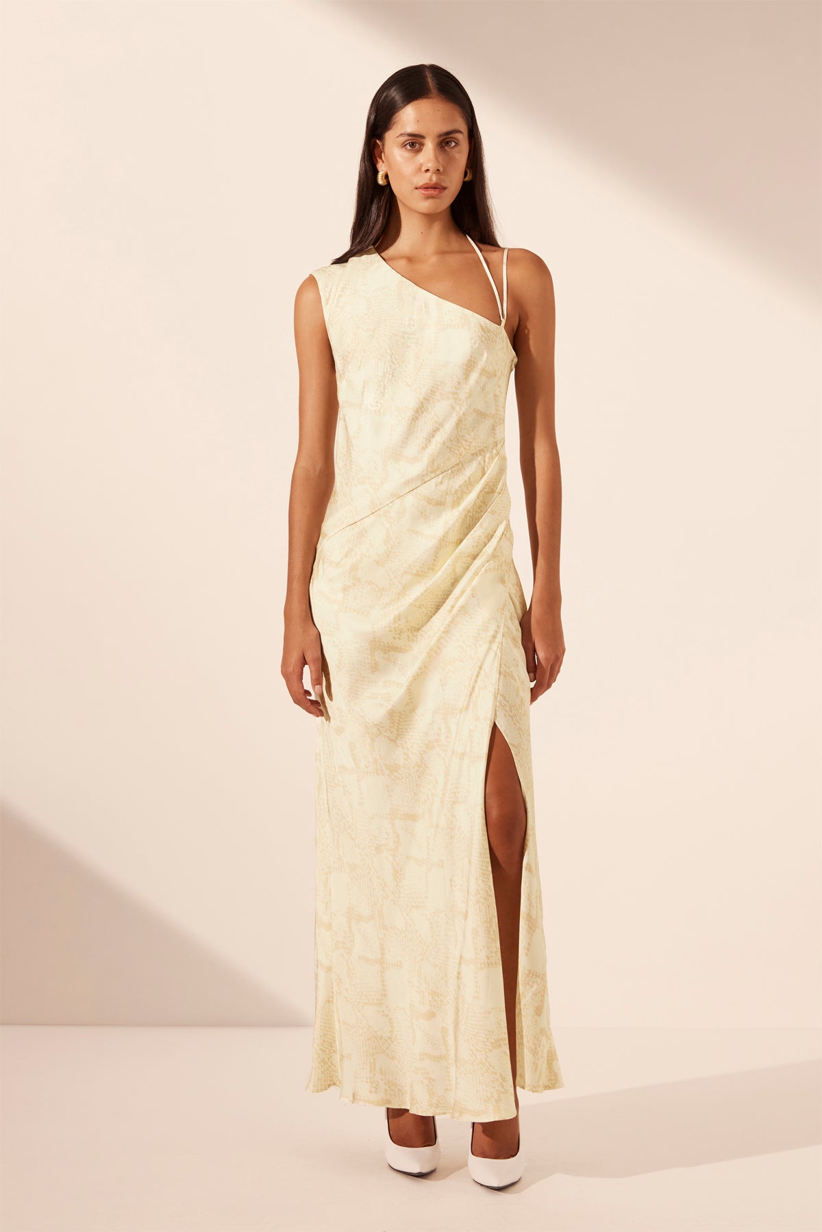 Medina Side Split Maxi Dress | Cream/Bone | Dresses | Shona Joy