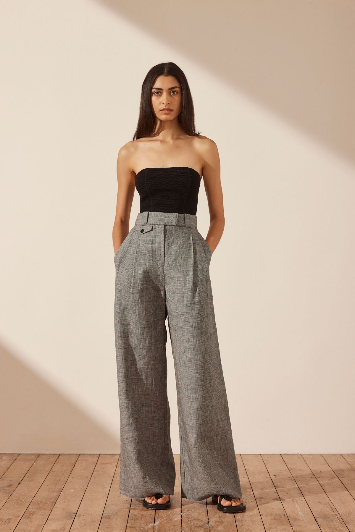 Off-White Button Detailed Wide Leg Ladies Pant – Modest Eve