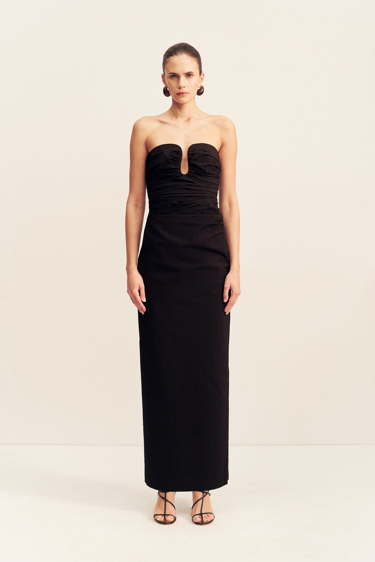 black strapless bridesmaid dress Shona Joy - Campbell Strapless U Wire Maxi Dress