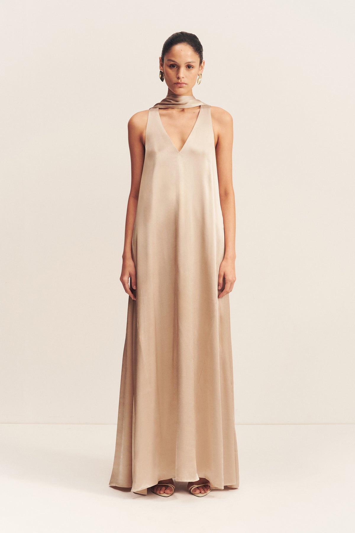 Shona Joy - La Lune Scarf Panelled Maxi Dress - Gold - Bridesmaids Dress Shona Joy - La Lune Scarf Panelled Maxi Dress - Gold - Bridesmaids Dress