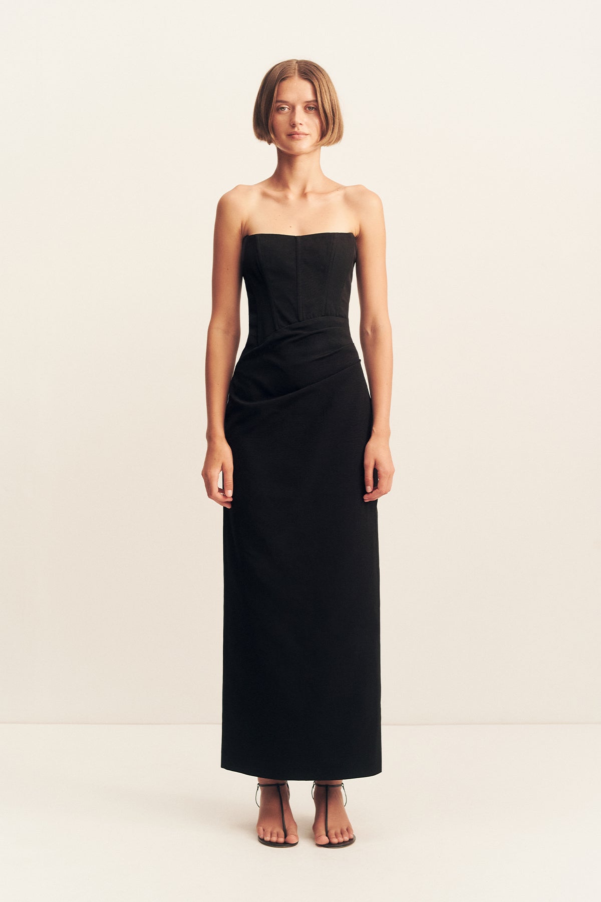 Oakley Strapless Corset Maxi Dress | Black | Dresses | Shona Joy