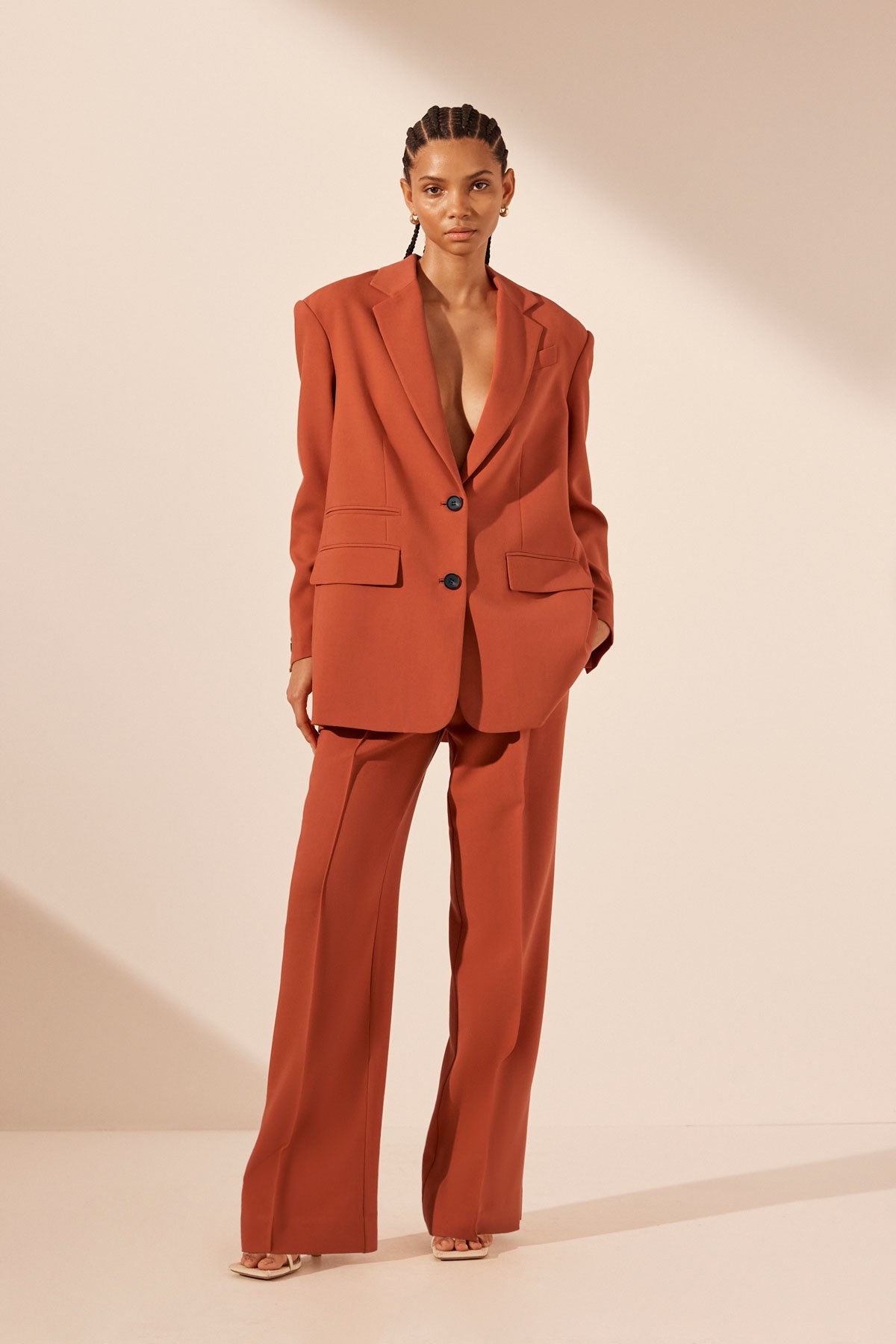 Irena Oversized Blazer, Brick Orange, Outerwear