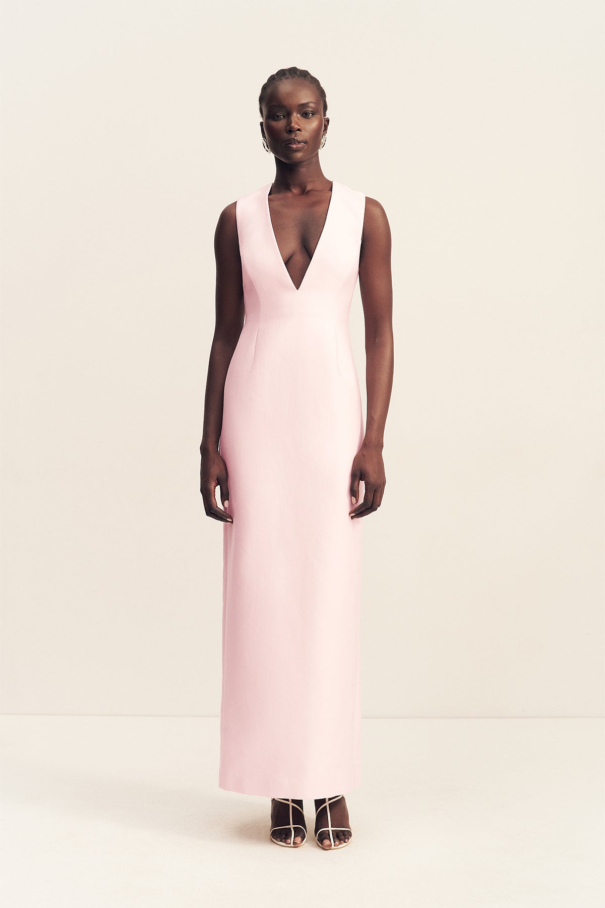 Shona Joy - Otis Plunged Fitted Maxi Dress - Fairyfloss