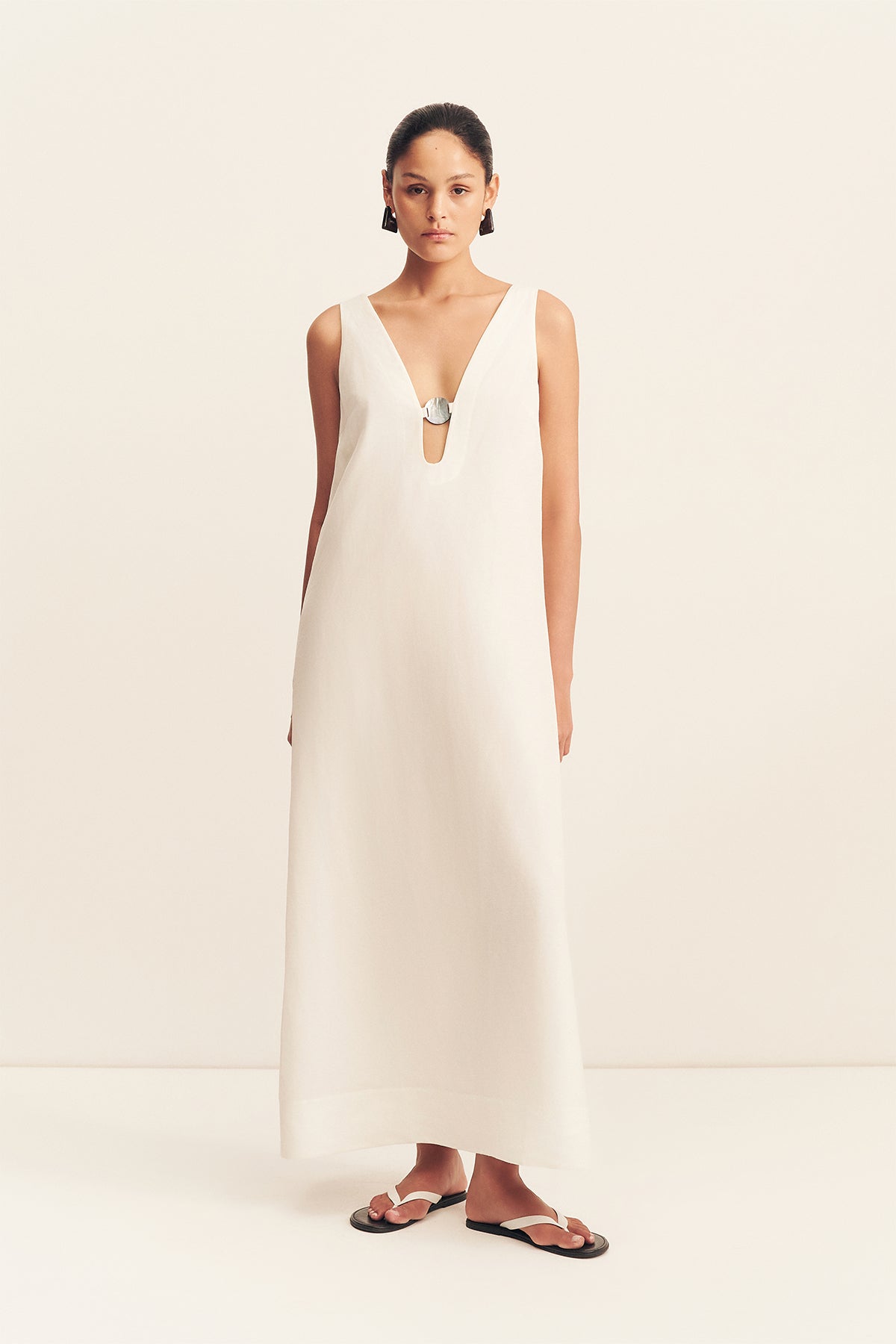 Paloma Plunged Maxi Dress | Ivory | Dresses | Shona Joy – Shona Joy US