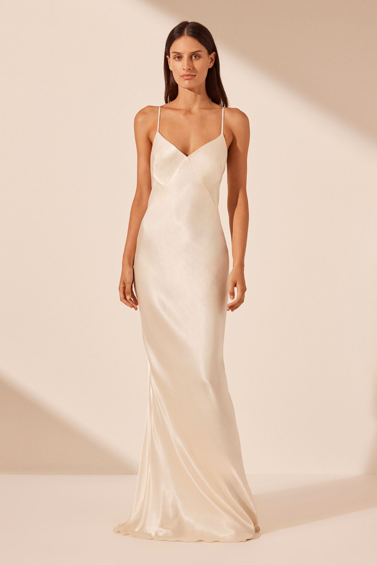 low back silk dress Lunya As the dress turns HOT ! Low Back Maxi