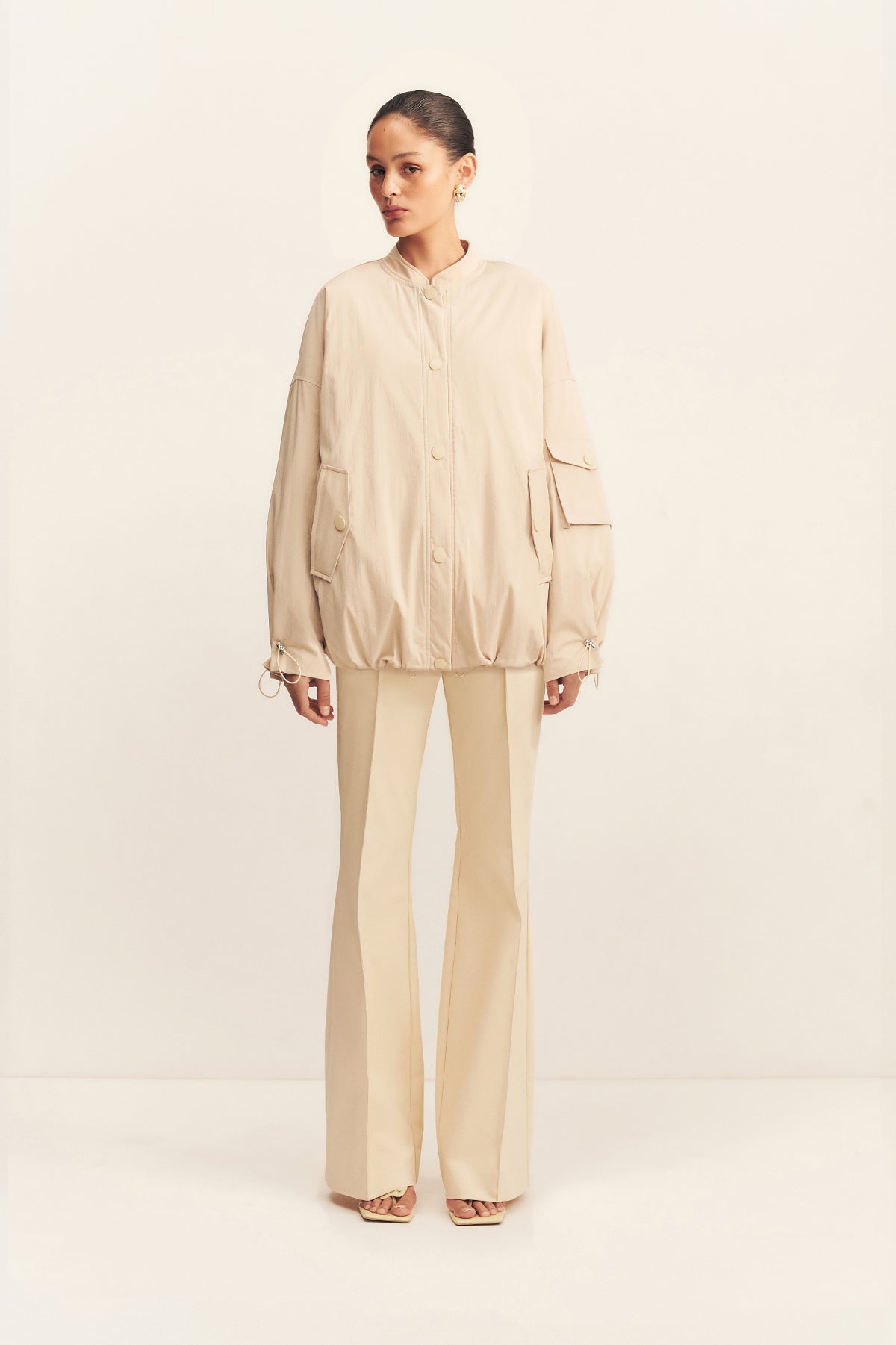 Campbell Bomber Jacket | Oat Milk | Outerwear | Shona Joy – Shona