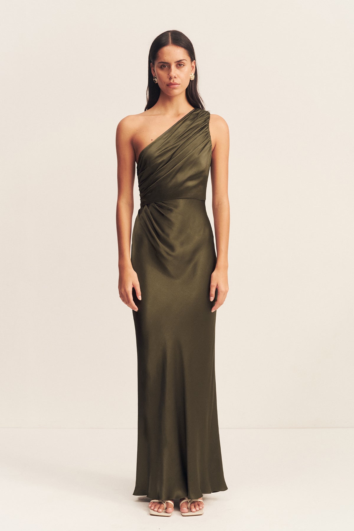 La Lune Gathered One Shoulder Maxi Dress | Forest | Dresses | Shona Joy Shona Joy US La Lune Gathered One Shoulder Maxi Dress | Forest | Dresses | Shona Joy Shona Joy US