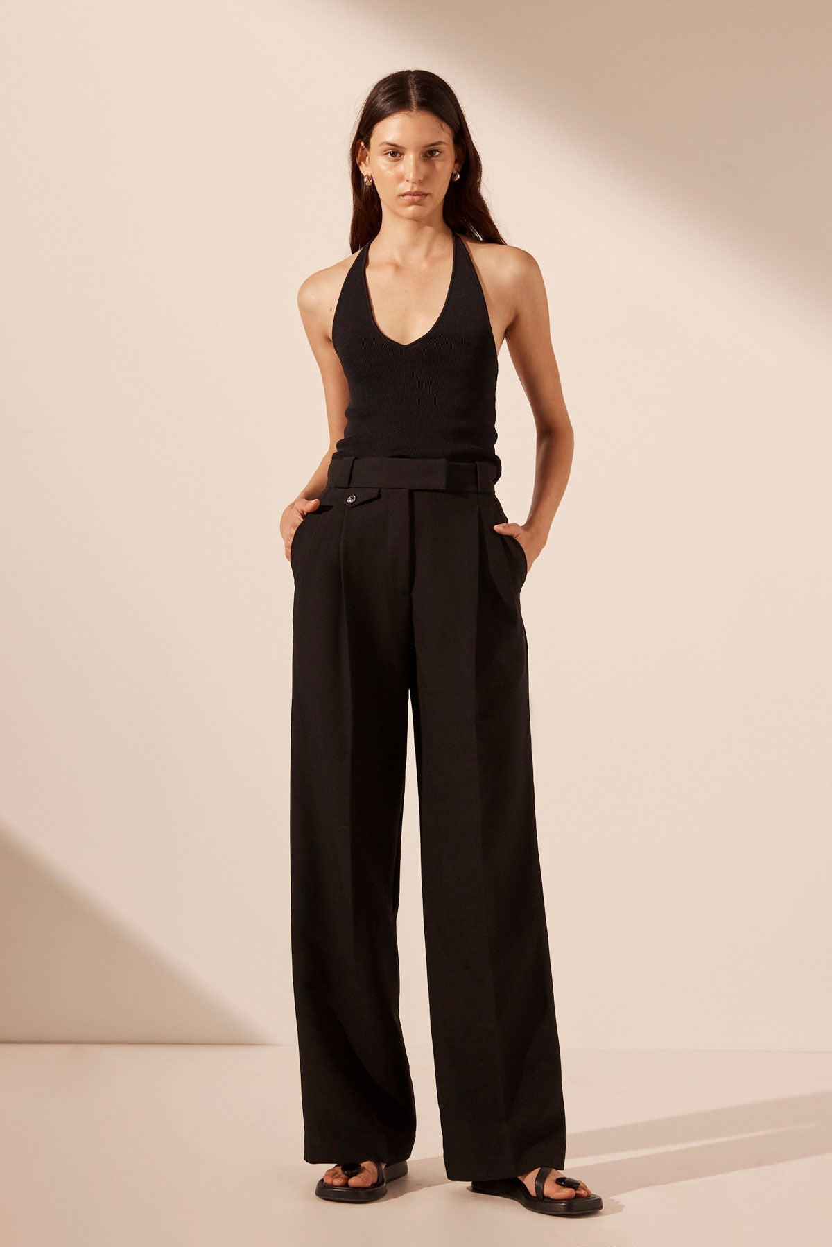 Shona Joy - Irena High Waisted Tailored Pant - Black Shona Joy - Irena High Waisted Tailored Pant - Black