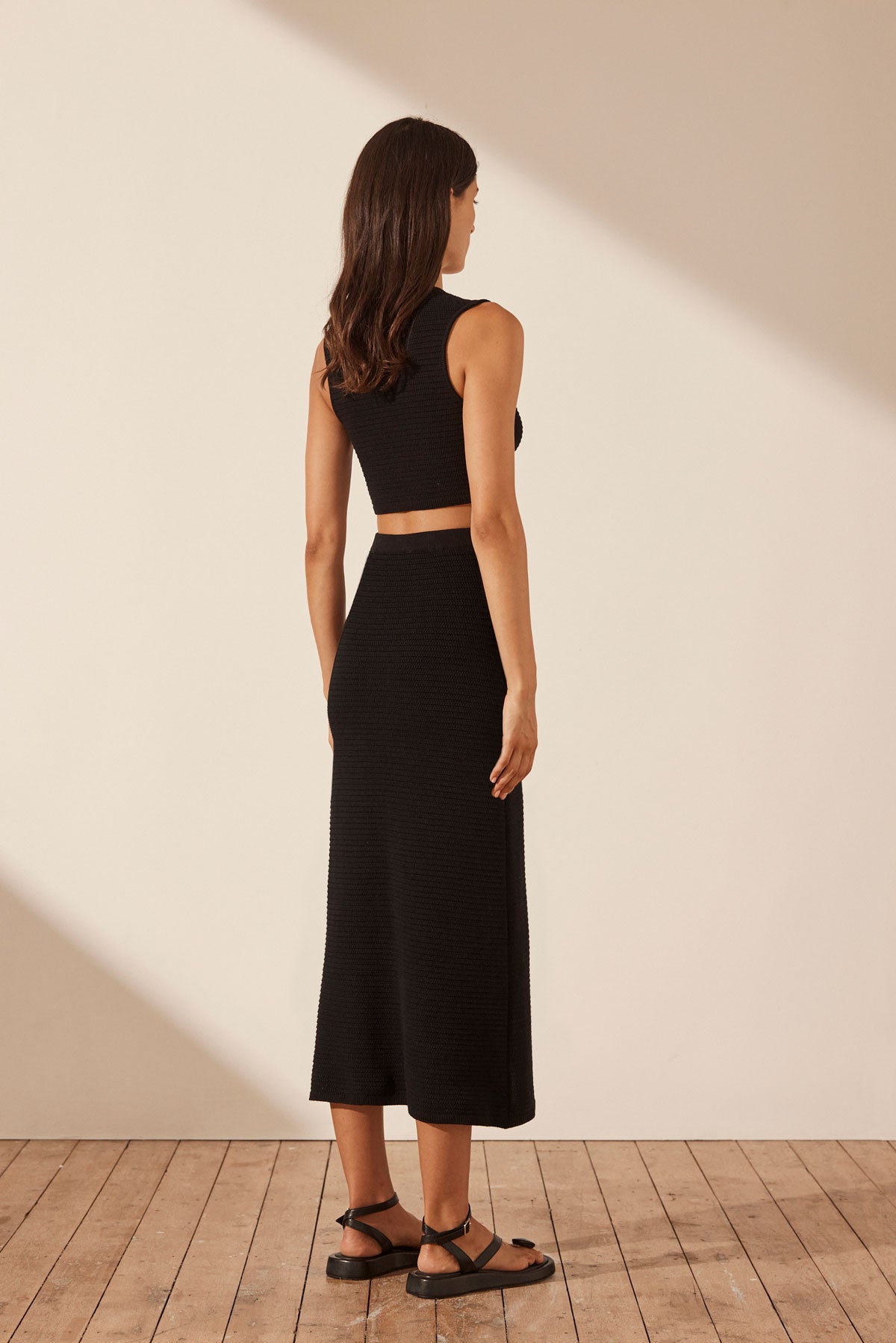 Black flare hotsell skirt sale