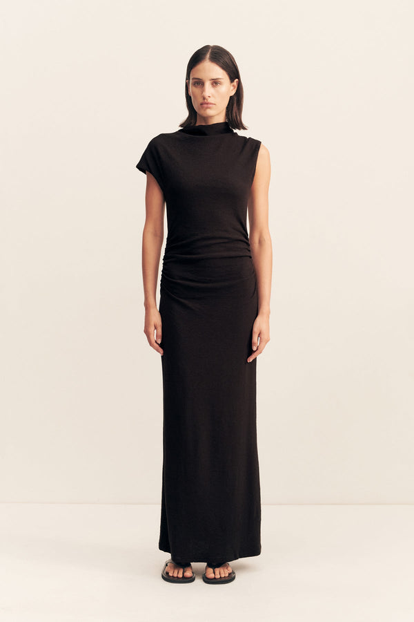BEAU SLEEVELESS MAXI DRESS - BLACK_F