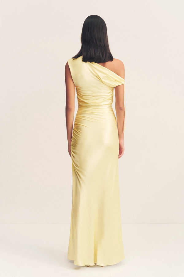 LA LUNE GATHERED MAXI DRESS - LEMON