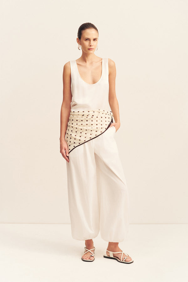 HOUSTON SHEER SCARF - BLANC POLKA