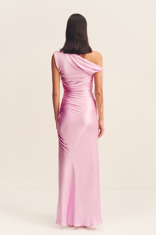 LA LUNE GATHERED MAXI DRESS - PEONY