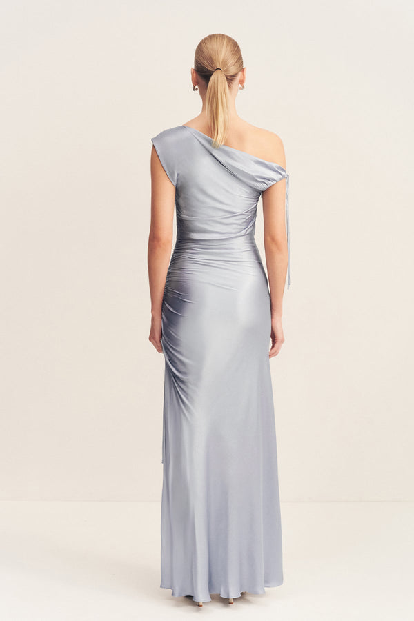 LA LUNE GATHERED MAXI DRESS - POWDER BLUE