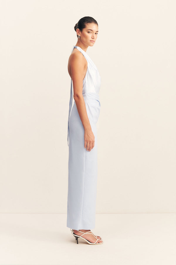 DILLON COWL NECK MAXI DRESS - SEABREEZE