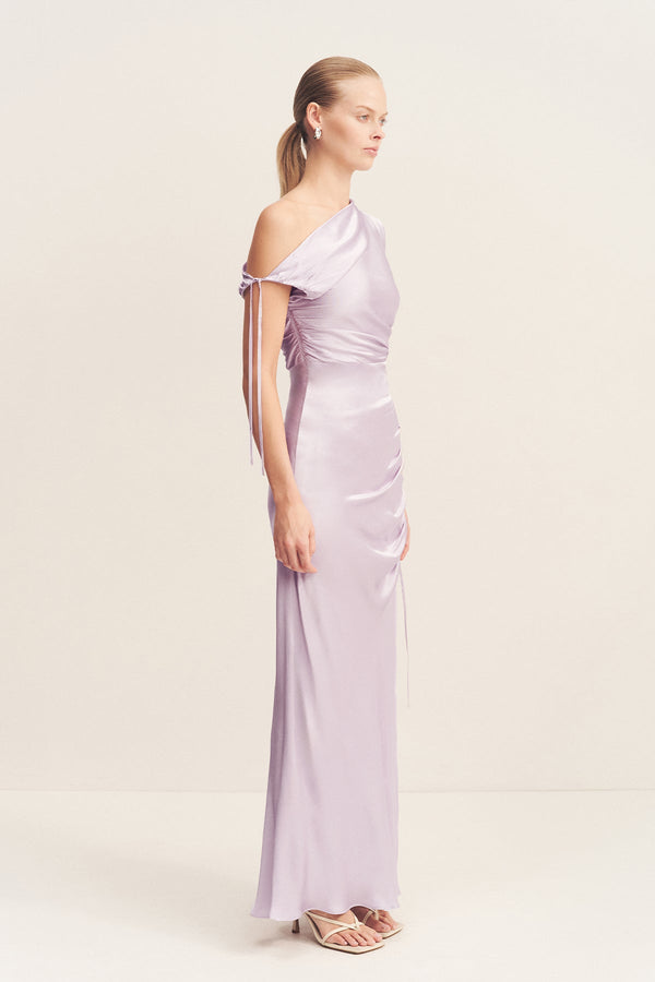 LA LUNE GATHERED MAXI DRESS - LILAC