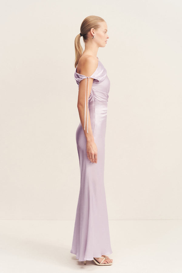 LA LUNE GATHERED MAXI DRESS - LILAC