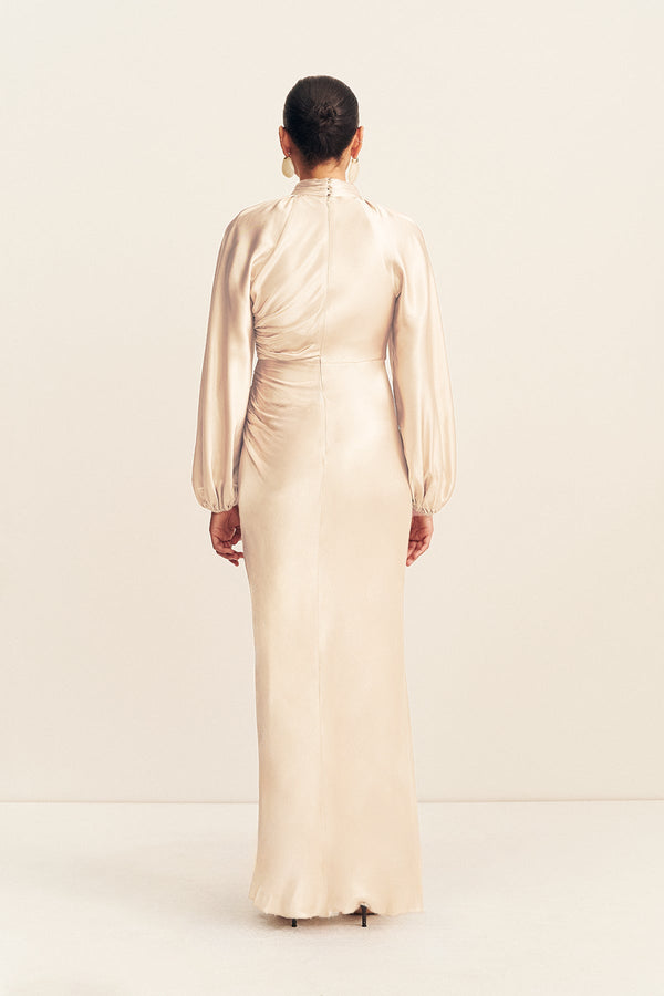 Shona Joy - La Lune High Neck Balloon Sleeve Maxi Dress - Cream - Bridesmaids Dress Shona Joy - La Lune High Neck Balloon Sleeve Maxi Dress - Cream - Bridesmaids Dress