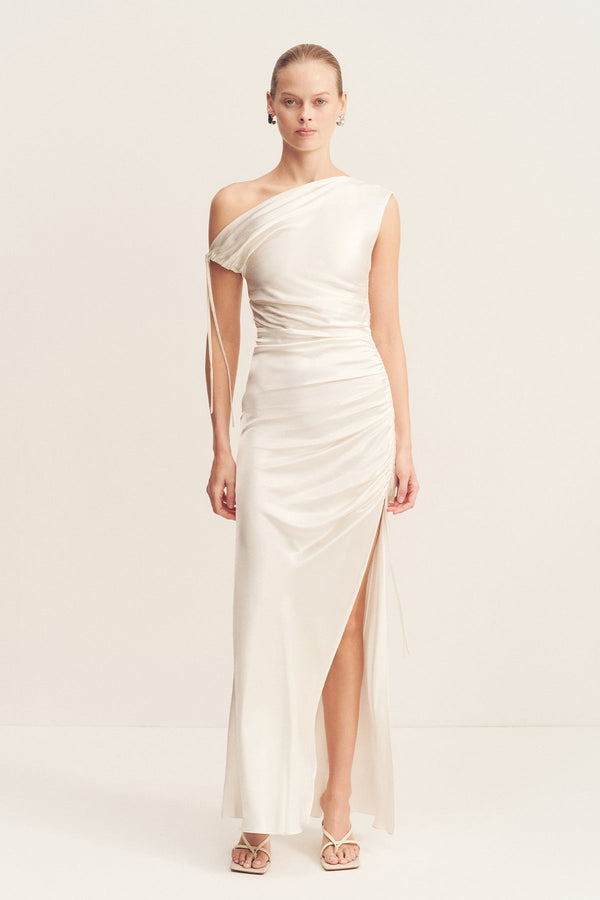 Shona Joy - La Lune Gathered Maxi Dress - White - Bridesmaids Dress Shona Joy - La Lune Gathered Maxi Dress - White - Bridesmaids Dress