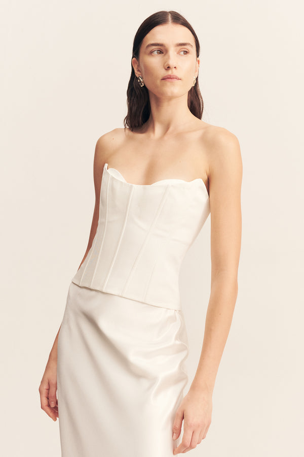 OAKLEY STRAPLESS CORSET - IVORY