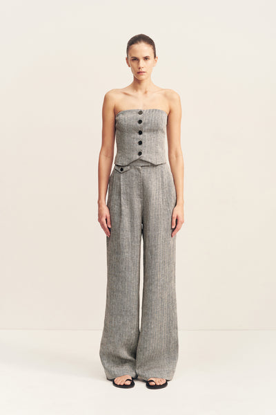 Amanda Linen High Waisted Tailored Pant | Ash | Pants | Shona Joy