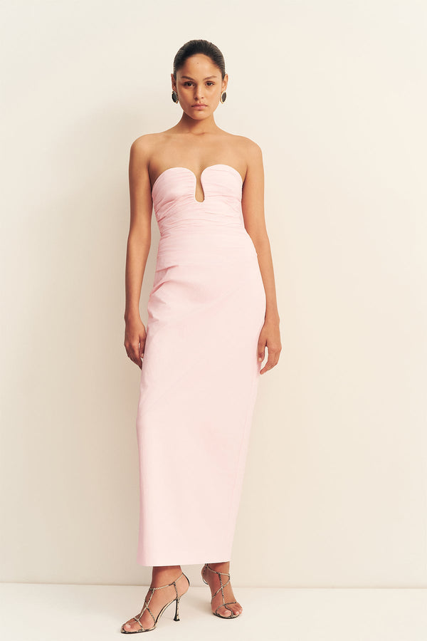 CAMPBELL STRAPLESS U WIRE MAXI DRESS - BALLERINA
