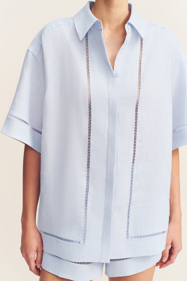 TOMMY LINEN SHIRT - SKY