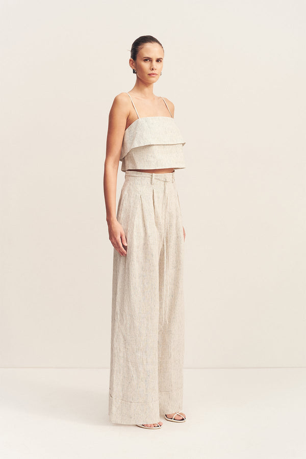 Alto High Waisted Pant | White Pinstripe | Pants