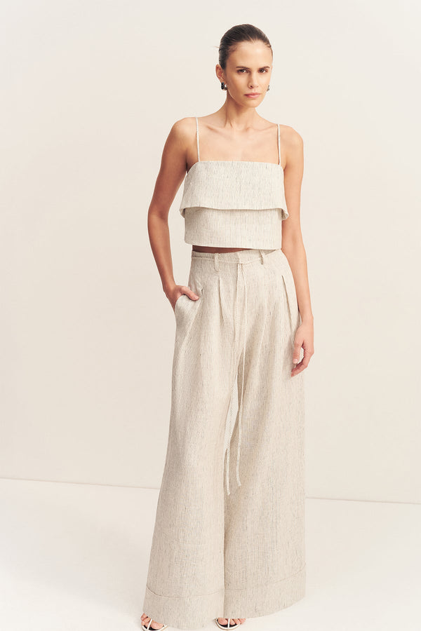 ALTO TEXTURED LINEN CROPPED CAMI